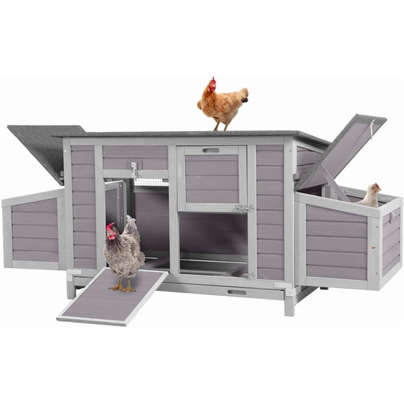 Aivituvin Chicken Coop Chicken House Outdoor for Duck Quail Hen Cage with 2 Nesting Boxes