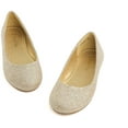 thumbnail image 4 of BURUDANI Kids Girls Princess Flat Shoes Dress Shoes Slip On Wedding Shoes New-Muy Gold/Glitter Size 4, 4 of 6