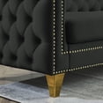 thumbnail image 3 of Black 3 - Section Velvet Sofa with Foam Filling / Soft and Comfortable for All - Day Use, 3 of 6