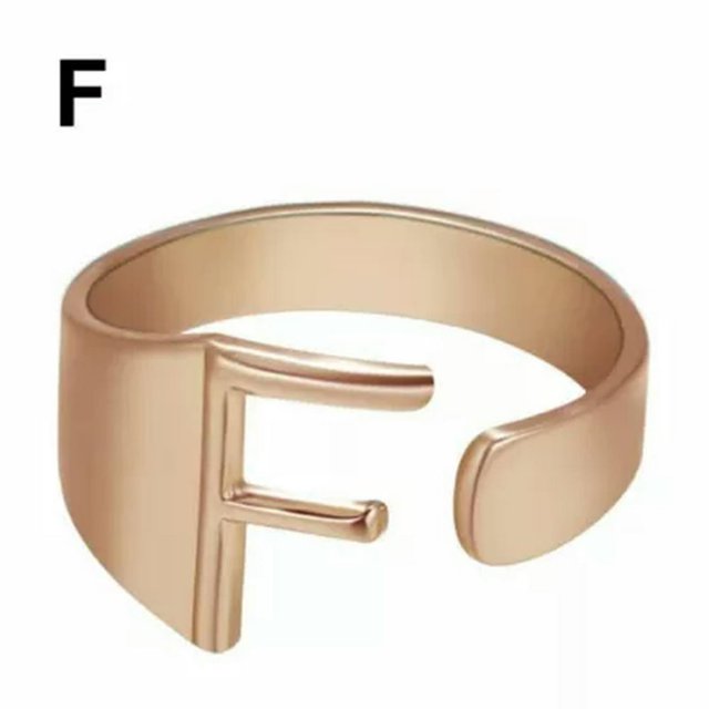 CUITING Fashion Adjustable Initial Alphabet Letter A-Z Ring Finger Rings Women Jewellery-Silver C