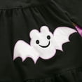 thumbnail image 4 of Inevnen Toddler Baby Girls Halloween Outfits Ruffle Bat T-Shirt Tops Leggings Pants Headband Set, 4 of 8