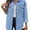 Wave blue, variant on Luvamia Oversized Frayed Hem Shacket Long Sleeve Pockets Denim Jean Jacket, S, Fit Size 4-6