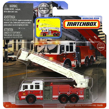Rig Vehicle - Matchbox Fire Truck Working Rigs Pierce Velocity Aerial Platform Diecast Vehicle