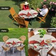 thumbnail image 4 of Red Mushroom Gnomes Round Tablecloth for 36-44 Inch Tables,Fitted Table Cover with Elastic Edge,Eucalyptus Leaves Watercolor Rustic Waterproof Outdoor Table Cloth Protector for Patio Garden Dinner, 4 of 9