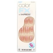 KISS imPRESS Color FX Press-On Nails, No Glue Needed, Neutral, Short Square, 33 Ct.