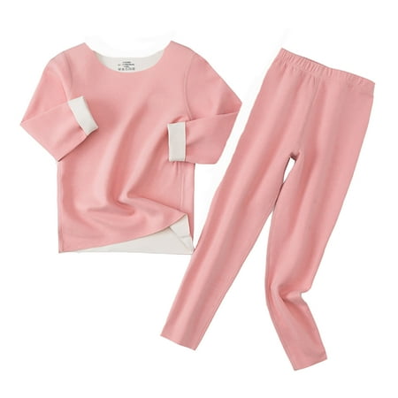 

Zhuashum Toddler Boys Clothes 3-4 Years Kids Baby Long Sleeve Tops Blouse Solid Color Pants Trousers Warm Sleepwear Pajamas Outfits Set Cute Outfits Pink