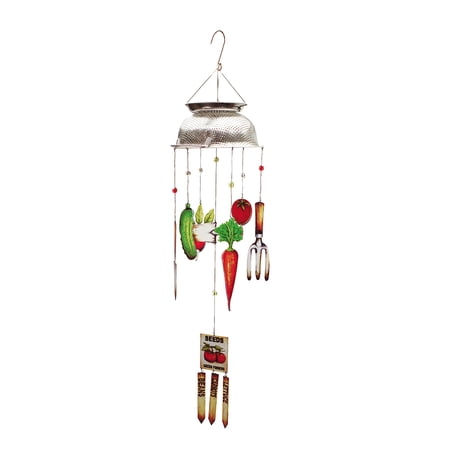 Vegetable Garden Wind Chime Rustic Metal Kitchen Decor Outdoor Gardening Planting Tools Yard Art