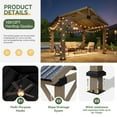 thumbnail image 4 of Dateyes 10' x 12' Outdoor Wood Gazebo, Hardtop Gazebo Permanent Wooden Pavilion with Galvanized Steel Gable Roof, for Patio, Garden, Deck, Cedar Wood, 4 of 7