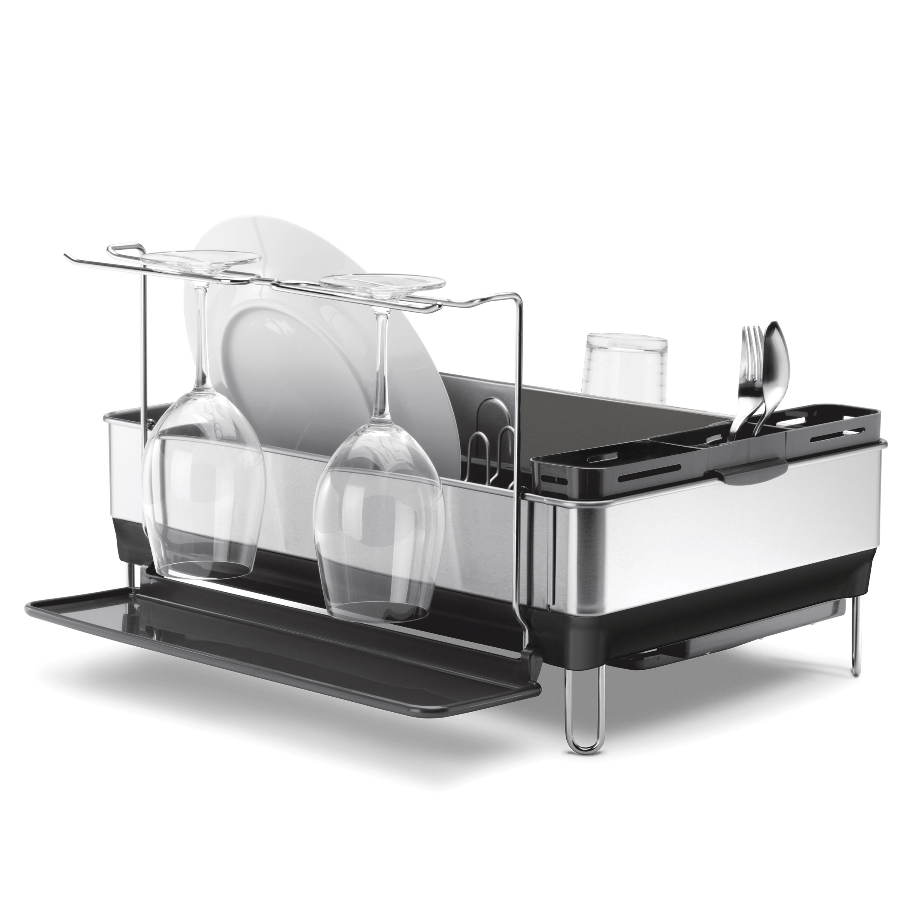 Simplehuman Steel Frame Dish Rack with Wine Glass Holder for Sale in San  Diego, CA - OfferUp