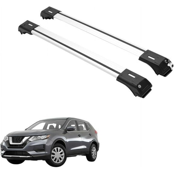 ERKUL Roof Rack Cross Bars for Nissan Rogue Sport 2017-2022 | Aluminum Crossbars with Anti Theft Lock for Rooftop | Compatible with Raised Rails - Silver