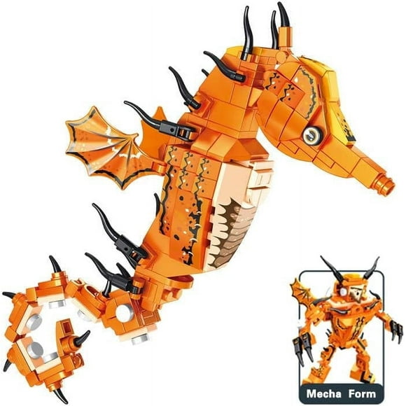 Blocs de Construction d'Animaux Marins 2 en 1 Créatures des Grands Fonds Ensembles de Jouets de Construction Jouets d'Animaux Marins pour Garçons et Filles de 6 à 14 Ans Cadeau Créatif pour Anniversaire Noël