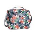 thumbnail image 3 of Lunch Tote Bag, Insulated Women Lunch Bag, Lunch Bag with Shoulder Strap, Bento Lunch Bag, 9.4X7.9 Inch Square Flip Top Navy Floral Print Carry Handle Reusable Crossbody Lunch, 3 of 7