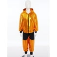 thumbnail image 4 of Haitryli Girls Boys 2 Piece Hip Hop Jazz Modern Dance Outfits Metallic Hooded Jacket and Jogger Pants Set Strretwear Gold 15-16, 4 of 7
