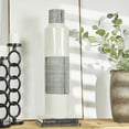 thumbnail image 2 of DecMode White Ceramic Handmade Decorative Vase with Gray Striped Accents, 7" x 7" x 31", 2 of 7