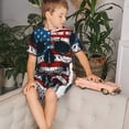 thumbnail image 4 of Balery American Flag Skull Conjunto de Pijama Infantil de Manga Corta con Estampado – Ropa de Dormir de Algodón Suave-XX-Large, 4 of 6