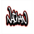 thumbnail image 3 of Nathan Queen Size Duvet Cover Set, Artistic Boys Name Graffito Wall Writing Design for Men Doodle Style, Decorative 3 Piece Bedding Set with 2 Pillow Shams, Vermilion Black and White, by Ambesonne, 3 of 3