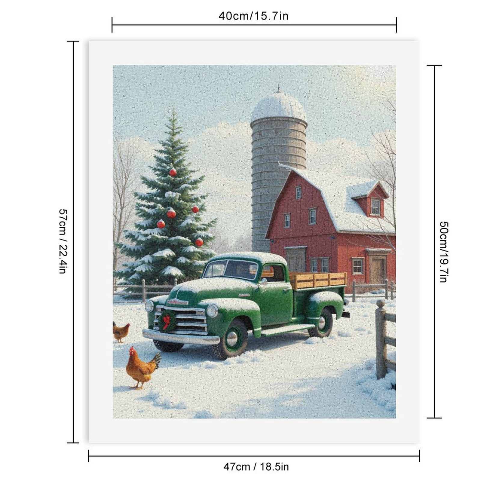 Paint By Numbers Kit for Adults Beginner - DIY Farm Truck Winter Snow Scene Canvas Painting Kits for Adults, Frameless Paint By Number for Adults for Home Wall Decor 16x20 Inch
