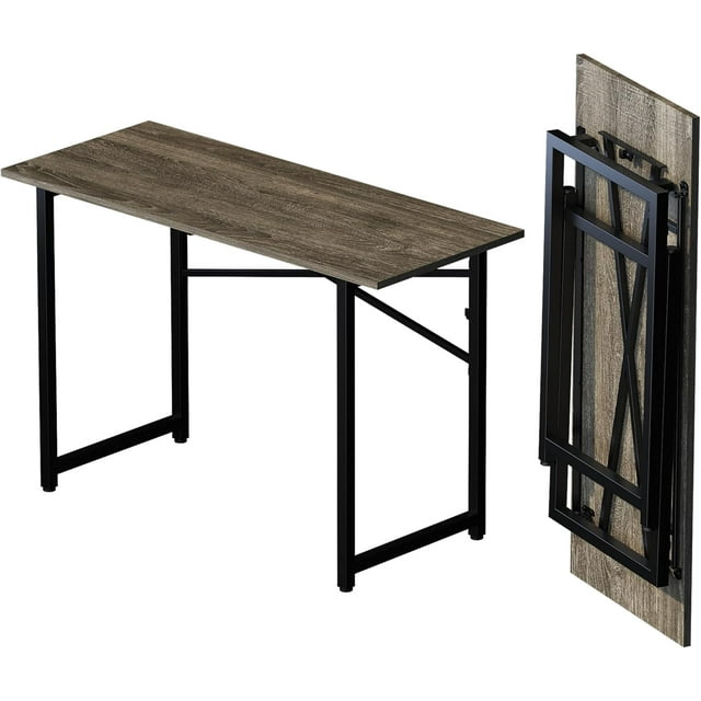 Folding Computer Desk inch Writing Gaming Computer Camping Desk No Assembly Required Home Office Table Mahogany