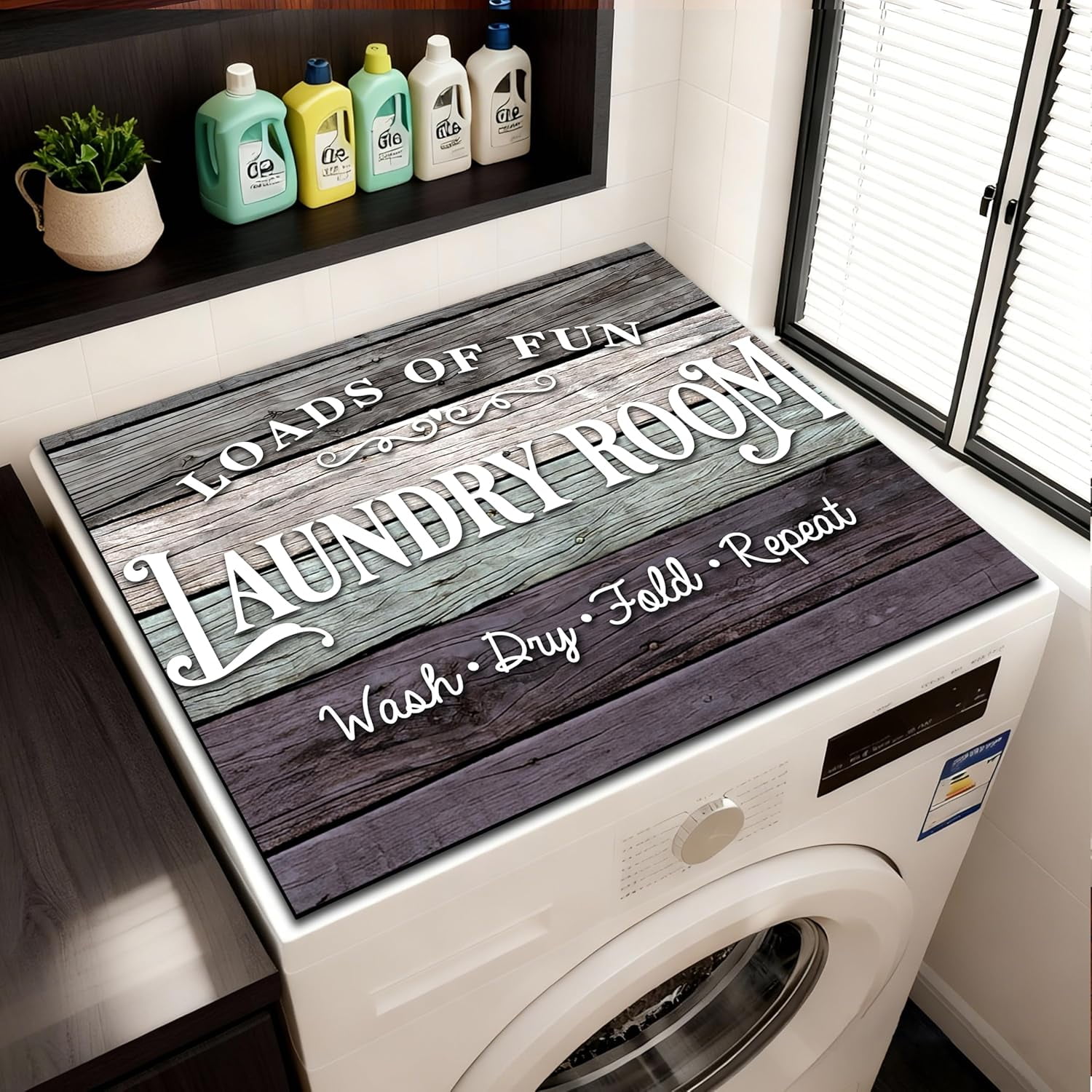 Washer and Dryer Covers for the Top 23.6" X 19.7", Washer and Dryer Top Protector Mat, Non Slip Washing Machine Dust Cover Pad for Laundry Room Kitchen Home Decor