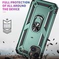 thumbnail image 6 of Compatible with iPhone 13 Case,with 360 Ring Holder Kickstand Card case, Armor Military Grade Protection Hybrid Silicone TPU PC Rugged Case, Magnetic with Car Mount Phone Cover,Darkgreen, 6 of 8