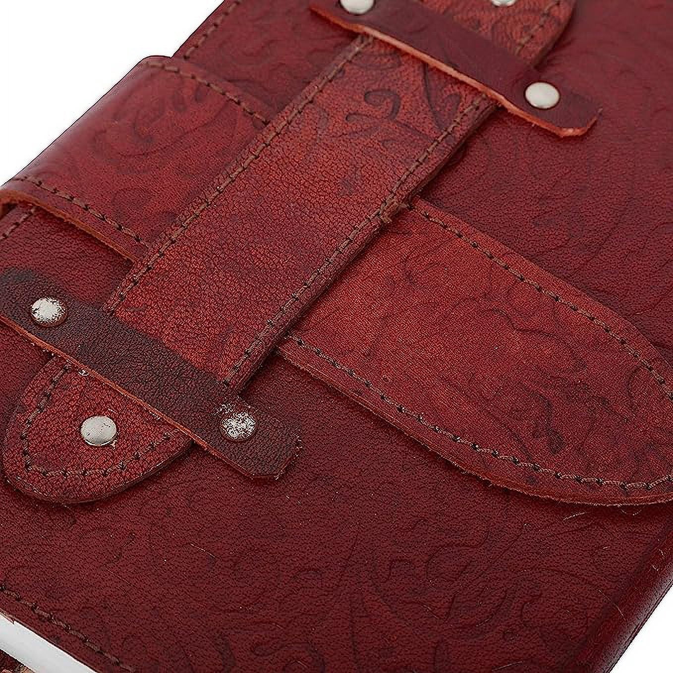 OVERDOSE Center Lock style Leather Journal - Handmade Antique Stone Journal For Students , Office , Men & Women Diary Leather Sketchbook Drawing Journal Notebook - 5 X 7 Inches | 12 X 17 cm | A6