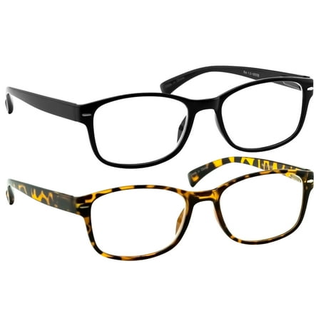 Reading Glasses 2 Pack | Always Have a Timeless Look, Crystal Clear Vision, Comfort Fit With Sure-Flex Spring Hinge Arms & Dura-Tight Screws
