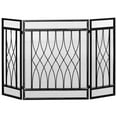 thumbnail image 2 of HOMCOM 3-Panel Folding Fireplace Screen, Metal Mesh Fire Spark Guard for Wood Burning, 49.5" x 31.5", Black, 2 of 9