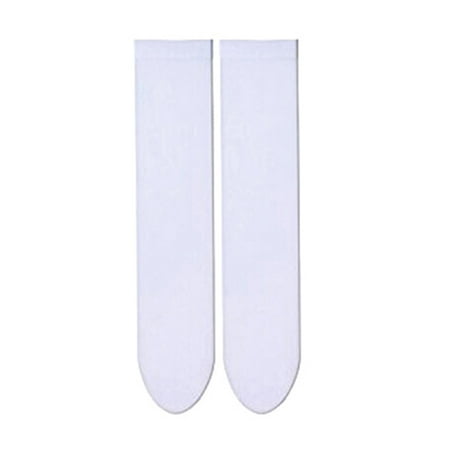 

harmtty Women Pure Color Opaque Over Knee Thigh High Elastic Socks Stockings White