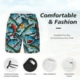 thumbnail image 3 of Yiaed Colorful Fishing Baits Print Mens Swim Trunks Bathing Suit Compression Liner Beach Swim Shorts Swimwear Quick Dry Zipper Pocket No-Chafing Board Short-Medium, 3 of 6