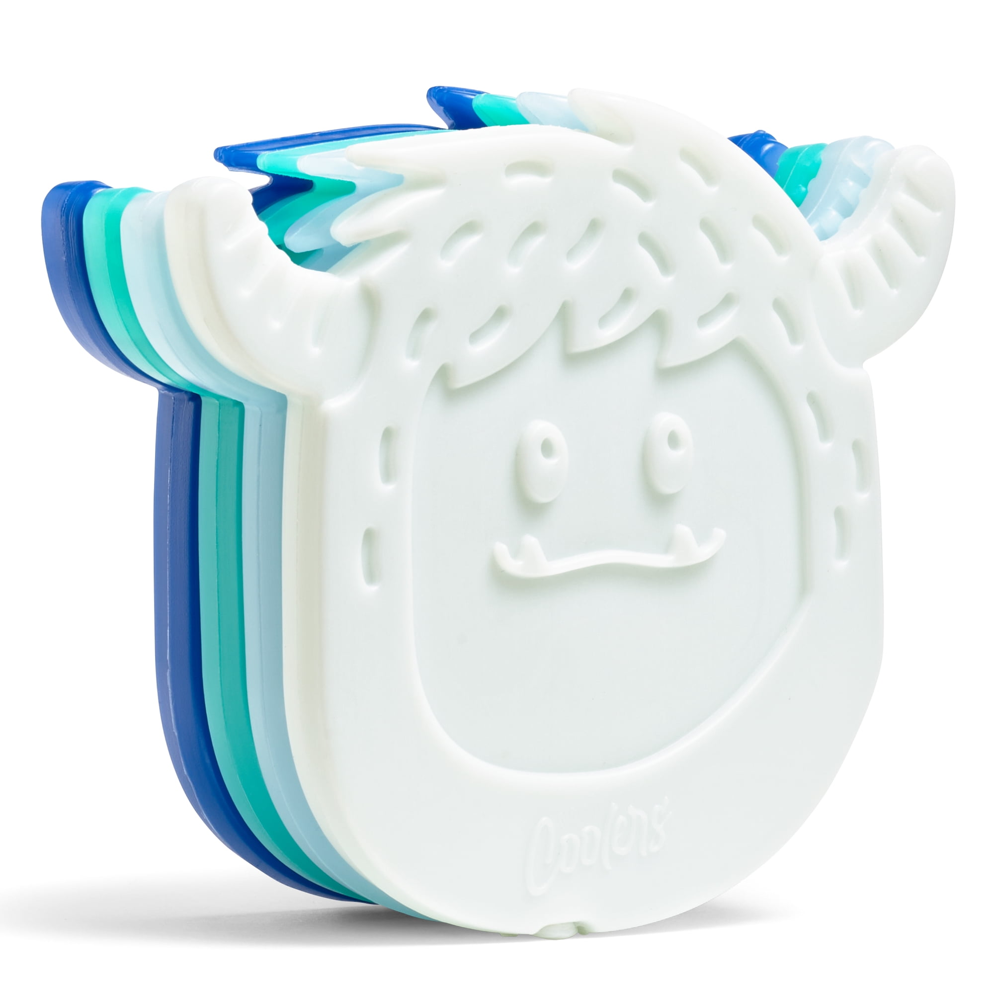 Cool Coolers by Fit + Fresh Kids Slim Ice Packs for Lunch Box, Reusable, Multicolored, Yeti, 4PK