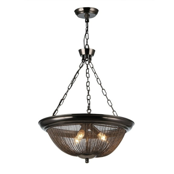 Warehouse of Tiffany P1659-3 Starge 8 in. 3-Light Indoor Bronze Finish Chandelier with Light Kit