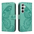 thumbnail image 2 of for Samsung Galaxy S25 Case Wallet for Women, Flip Folio Cover with Butterfly Pattern PU Leather Stand Card Holder Slots Wrist Strap Protective Phone Case for Samsung Galaxy S25, Green, 2 of 9