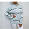 thumbnail image 5 of Christmas Knit Sweater Women's Turtleneck Snowflake Pullover for Fall and Winter, Festive and Warm, Ideal as Christmas Sweaters for Women and Christmas Gifts,Sky Blue,Size M, 5 of 5