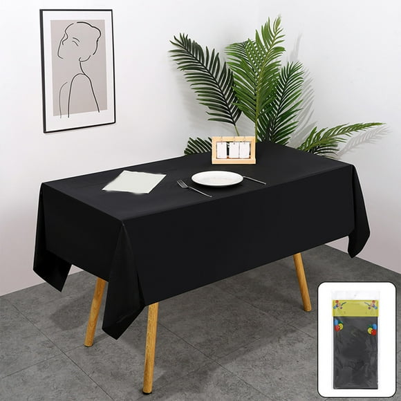 Aodebiao Disposable Tablecloths for Parties, Picnics & Events - Solid Color Plastic No Wash Table Cover, Stain Resistant & Easy Clean (54x72 Inches) - 1 Pack