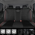thumbnail image 5 of Skechers Car Seat Covers , Air-Cool Design Memory Foam Seat Covers, Piping Leather Mesh Car Seat Cover,Airbag Compatible,Automotive Comfort Universal FitMost Cars,Vans,Truck,SUV,Red Full Set, 5 of 9