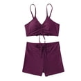 thumbnail image 1 of Gibobby Conjunto de Bikini Trajes de baño de 2 piezas para mujer Conjunto de bikini con anillo halter(Rojo,M), 1 of 4