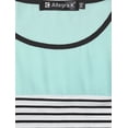 thumbnail image 5 of CamiseDe ManLarPaMujer bloque de colorrayas triple color simple Azul verde XL, 5 of 5
