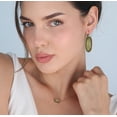 thumbnail image 3 of Pomina Colorful Geometric Faceted Crystal Glass Dangle Drop Earrings, Fashion Statement Resin Oval Teardrop Earrings for Women, 3 of 10