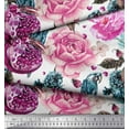 thumbnail image 3 of Soimoi Polyester Crepe Fabric Parrot,Pomegranate & Rose Flower Fabric Prints by Yard 52 Inch Wide, 3 of 3