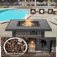 thumbnail image 5 of Costway 32'' Propane Fire Pit Table 50,000 BTU Square Firepit Heater w/ Lava Rocks Cover Mix Grey, 5 of 9