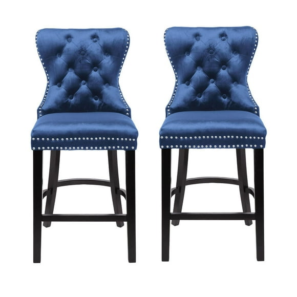Plata Import Boyel Stool in Blue - Set 2