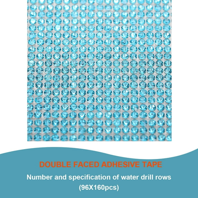 VONKY Crystal Rhinestone Ribbon Clothing Accessories Sticker Convenient Using Present Decoration Sheet with Shine Appearance Exquisite acid blue 8double side tape