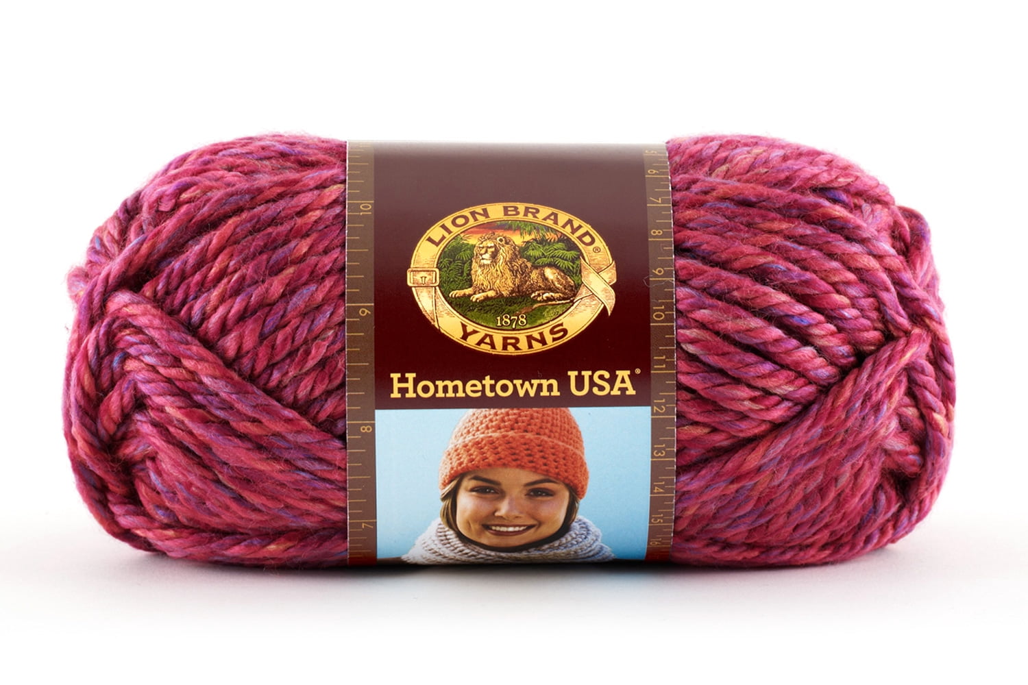 SKEIN//BALL OF LION BRAND HOMETOWN USA YARN COLOR #208 PHOENIX AZALEA