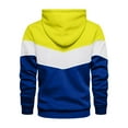 thumbnail image 4 of WTOBBY Men's Color Block Hooded Sweatshirt with Drawstring, Casual Loose Fit Sport Pullover Large Pocket, Gym Streetwear Essential,Yellow 3XL, 4 of 4