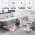 thumbnail image 5 of Pink Grey Ombre Bath Mat 3 Piece Bathroom Rug Set, Modern Geometric Abstract Aesthetics Cream Non Slip Bath Rug Contour Mat and Toilet Lid Cover, Absorbent Shower Mats Soft Bath Rugs and Mats Sets, 5 of 8