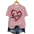 thumbnail image 6 of felwors Valentines Shirts for Women: Cute Love Heart Shirt Valentine T Shirt Red Short Sleeve Casual Hearts Tops(Pink, XXXL), 6 of 6