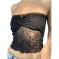thumbnail image 1 of Douhoow Women Off Shoulder Tube Top Sleeveless Black Lace Mesh Strapless Bandeau Top, 1 of 6