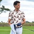 thumbnail image 3 of Yiaed Christmas Plaid MoosePrint Men's Short Sleeve Polo Shirt,Golf Polo for Men Three-Button Golf Shirt Athletic Casual Collared T-Shirt- 3X-Large, 3 of 7