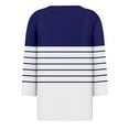 thumbnail image 6 of ZyeKqe Womens Tops Casual V Neck Shirts Striped Fall Top Tees Plus Size Loose Fitting Blouses, 6 of 6
