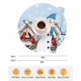thumbnail image 6 of 13 Inch Round Placemats Set of 6, Blue Snowman Christmas Non Slip Heat Insulation PP Table Mats, Xmas Snowflake Birds Berry Winter Washable Place Mats for Kitchen Dining Party Table Decor, 6 of 7